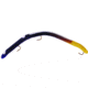 Kellys Fire Tail Pre-Rigged Plastic Worm, 5 1/2in, 3 Number 6 Hooks, Purple/Yellow Firetail, FT103-P/YT