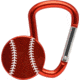 KeyGear Sporty Carabiner, Baseball, 50-KEY0230-04, Red 50-KEY0230-04