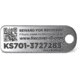 KeySmart RecoverID Lost &amp; Found Recovery Tag, 1 Pack, Stainless, KS701-SS
