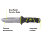 Kilimanjaro Gear Kibo Survival Fixed Blade Knife,4.75in, Black Handle, Black ComboEdge KJ910091