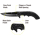 EDEMO Kilimanjaro Gear Makazi Folding Knife,3.8in, Black G10 Handle,Plain Black Blade KJ910083, EDEMO1