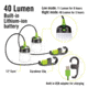Kilimanjaro Gear The Lumavine Rechargeable Mini LED Lantern, Lithium ION, 11-40 Lumen, Green, 910271E