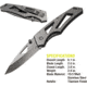 Kilimanjaro Gear Vertice Folding Knife,2.6in,Skeletonized Black Handle, Black Plain KJ910061