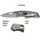 Kilimanjaro Gear Vertice Folding Knife,2.6in,Skeletonized Handle,Plain Blade KJ910062