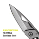 Kilimanjaro Gear Vertice Folding Knife,2.6in,Skeletonized Handle,Plain Blade KJ910062