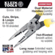 Klein Tools All-Purpose Needle Nose Pliers, Spring Loaded, Cuts, Strips, 8.5In, Yellow/Black, J206-8C