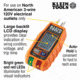 Klein Tools GFCI Receptacle Tester w/LCD, Orange/Black, RT250