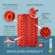 Klymit Insulated Double V Sleeping Pad, Orange, 06IDOR02E