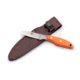 Knives of Alaska Badger Fixed Blade Knife, 2.64in, D2 Tool Steel, Drop Point Blade, Santoprene, Orange Handle, 00041FG