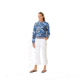Krimson Klover Holly Crewneck Sweaters - Womens, Floral S. Blue, Large, S23155P-658-L