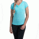 Sora Short Sleeve Top - Womens -Aquamarine-Small