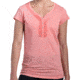 Vega Henley Short Sleeve Shirt - Womens-Peach-Large