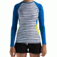 Level 6 Venus Long Sleeve Rash Top - Women's-BW Stripe-Small