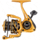 Lew’s Custom Pro 100 Spinning Reel, SZ 100 Reel, 10+1 Bearings, 5.2-1 Ratio, Aluminum Frame and Sideplate, Aluminum Speed Gears, Hybrid Carbon Drag, Reversible Retrieve, Gold/Black, CP100G2