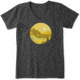 Life Is Good Crusher Vee Beautiful Flock T-Shirt - Womens, Night Black, Large, 55506-L