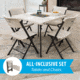 Lifetime Products 37-Inch Fold-In-Half Table and 4 Chairs Set