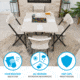 Lifetime Products 37-Inch Fold-In-Half Table and 4 Chairs Set