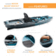 Lifetime Products Manta Angler 100 Fishing Kayak, Aurora Fusion, 91302