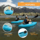 Lifetime Products Payette 98 Sit-In Kayak w/Paddle, Glacier Blue, 90692