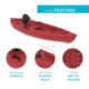 Lifetime Products Tamarack 100 Sit-On-Top Kayak w/Paddle, Red, 90486