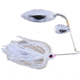 Lunker Lure Proven Winner Double Indiana/Willow Blade Spinnerbait, White Head/White Silver Flake Skirt, 3/8oz, PW0938