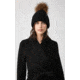 Mackage Doris Classic Knit Hat w/ Fox Fur Pompom - Womens, Black, One Size, Doris-R-Black