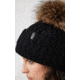 Mackage Doris Classic Knit Hat w/ Fox Fur Pompom - Womens, Black, One Size, Doris-R-Black