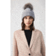 Mackage Doris Classic Knit Hat w/ Fox Fur Pompom - Womens, Grey, One Size, Doris-R-Grey