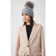 Mackage Doris Classic Knit Hat w/ Fox Fur Pompom - Womens, Grey, One Size, Doris-R-Grey