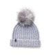 Mackage Doris Classic Knit Hat w/ Fox Fur Pompom - Womens, Grey, One Size, Doris-R-Grey