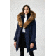 Mackage Kay Down Coat - Womens, Navy / Natural Fur, Large, Kay-R-Navy-L