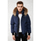 Mackage Nathan Down Bomber Jacket - Mens, Navy / Natural Fur, 46, Nathan-F-Navy-46