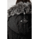 Mackage Trish Mid-Length Down Coat - Womens, Black / Silver Fur, Large, Trish-XR-Black/Silver-L