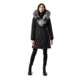 Mackage Trish Mid-Length Down Coat - Womens, Black / Silver Fur, Large, Trish-XR-Black/Silver-L