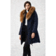 Mackage Trish Mid-Length Down Coat - Womens, Navy / Natural Fur, Small, Trish-R-Navy-S