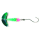 Macks Lure Smile Blade Spindrift Trout Spinner, Number 2 Hook 48in Leader, Motor Oil Smile Blade/Flo Green/Flo Pink Bead, 63403