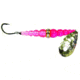Macks Lure Wedding Ring Classic Original Spinner, Number 4 Hook 48in Leader, Hammered Nickel Blade/Hot Pink/Flo Pink Bead, 9080