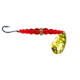 Macks Lure Wedding Ring Classic Original Spinner, Number 6 Hook 48in Leader, Hammered Brass Blade/Flo Ruby Bead, 9151