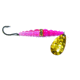 Macks Lure Wedding Ring Classic Original Spinner, Number 8 Hook 48in Leader, Hammered Brass Blade/Hot Pink/Flo Pink Bead, 9201