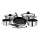 Magma Nesting 10-Piece Induction Compatible Cookware - SS Exterior &amp; Slate Black Ceramica Non-Stick Interior, A10-366-2-IND