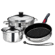 Magma Professional Series Gourmet “Nesting” Stainless Steel Cookware w/Ceramica Non-Stick 7-Piece 58439