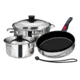 Magma Professional Series Gourmet “Nesting” Stainless Steel Cookware w/Ceramica Non-Stick 7-Piece, A10-363-2