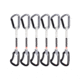 Mammut Nordwand Key Lock Quickdraws - 6 Pack, Straight Gate/Bent Gate, Silver/Black, 15 cm, 2040-01722-31261-15