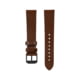 Marathon Cross Hatch 2-Piece Strap, Italian Leather, IP Black Buckle, 20mm, Cognac, Extra Long, WS-LT-CGBK-20-XL