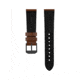 Marathon Cross Hatch 2-Piece Strap, Italian Leather, IP Black Buckle, 20mm, Cognac, Standard, WS-LT-CGBK-20-ST