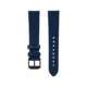 Marathon Cross Hatch 2-Piece Strap, Italian Leather, IP Black Buckle, 20mm, Royal Blue, Extra Long, WS-LT-RBBK-20-XL