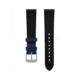 Marathon Cross Hatch 2-Piece Strap, Italian Leather, Parkerized Buckle, 20mm, Royal Blue, Extra Long, WS-LT-RBPS-20-XL
