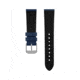 Marathon Cross Hatch 2-Piece Strap, Italian Leather, Parkerized Buckle, 20mm, Royal Blue, Standard, WS-LT-RBPS-20-ST