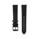 Marathon Cross Hatch 2-Piece Strap, Leather, Steel Buckle, 20mm, Black, Extra Long, WS-LT-BKBK-20-XL
