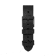 Marathon Cross Hatch 2-Piece Strap, Leather, Steel Buckle, 20mm, Black, Standard, WS-LT-BKBK-20-ST